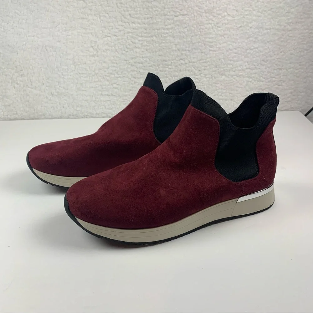 Kenneth Cole Reaction Boots Size 10 Womens Cameron Jogger Chelsea Boots Burgundy